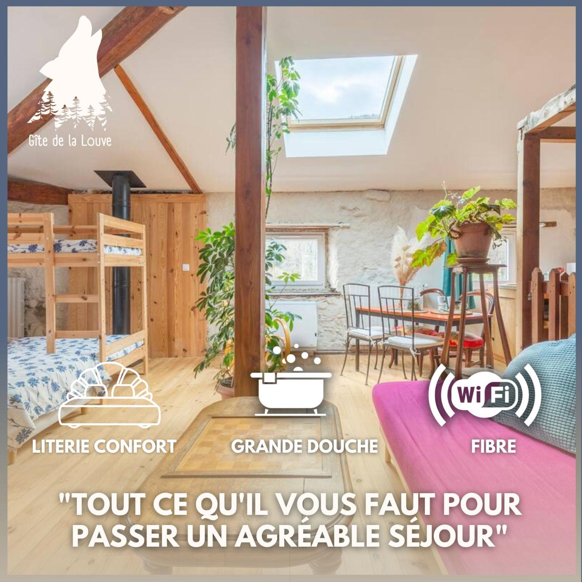 Chambre Triple Deluxe - Gite De La Louve Fougax-et-Barrineuf Eksteriør bilde